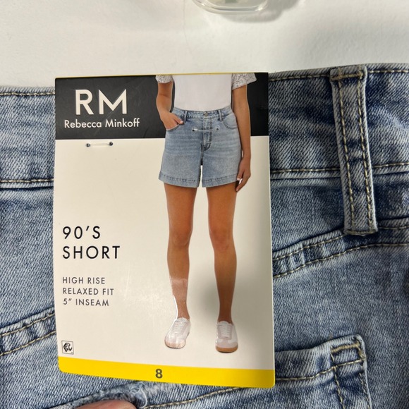 Womens Rebecca Minkoff 90s Short High Rise Relaxed Fit 5" Inseam Blue 8 NWT - Picture 6 of 11